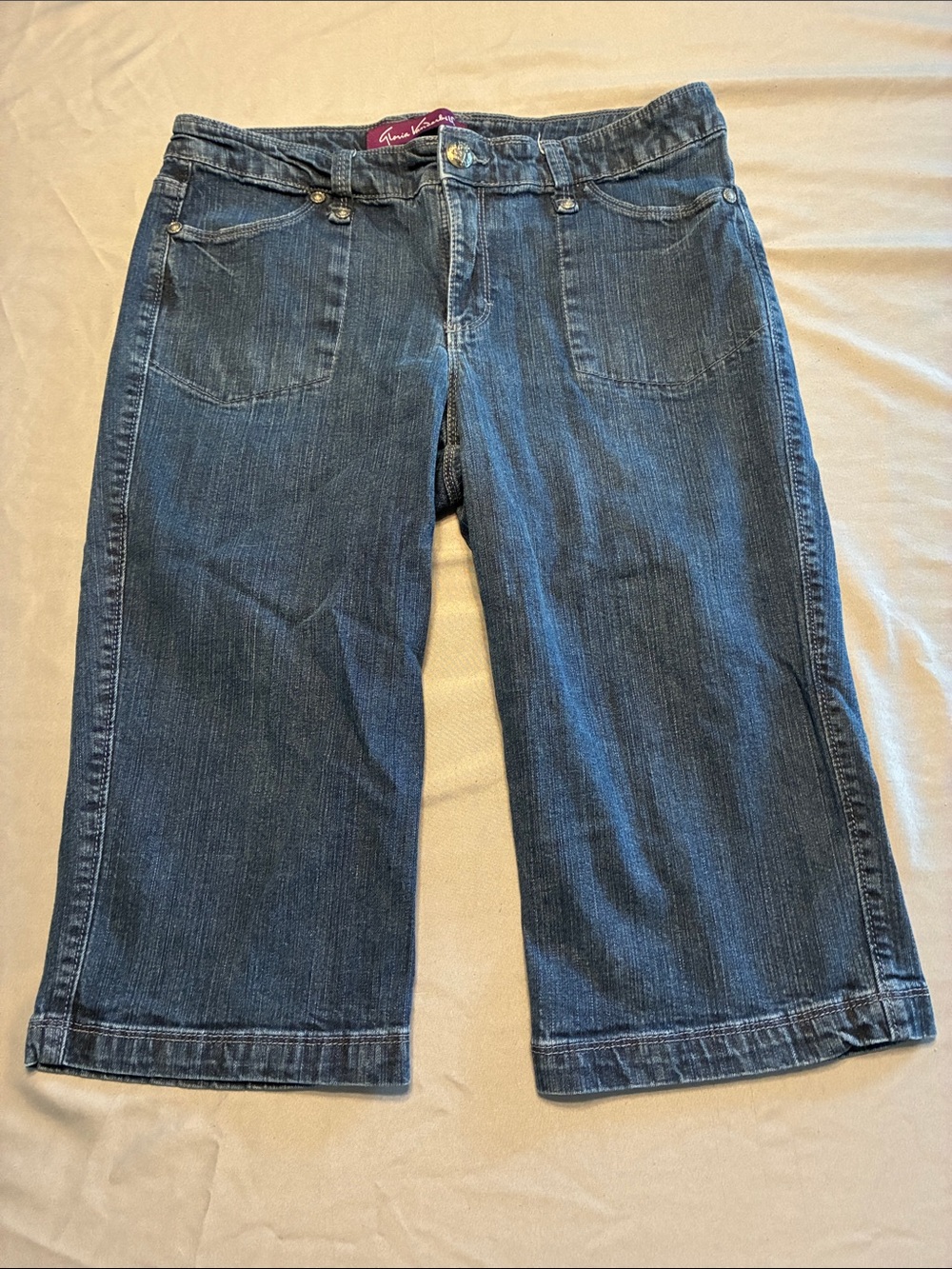 Gloria Vanderbilt Indigo Wide-Leg Cropped Jeans Capris